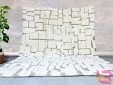 Handmade Moroccan Mrirt Rug - Brown Boujaad Wool Carpet - Custom Berber Area Rug for Living Room