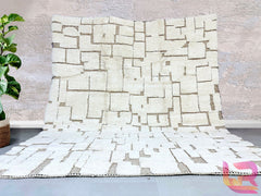 Handmade Moroccan Mrirt Rug - Brown Boujaad Wool Carpet - Custom Berber Area Rug for Living Room