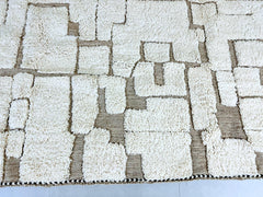 Handmade Moroccan Mrirt Rug - Brown Boujaad Wool Carpet - Custom Berber Area Rug for Living Room