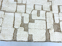 Handmade Moroccan Mrirt Rug - Brown Boujaad Wool Carpet - Custom Berber Area Rug for Living Room