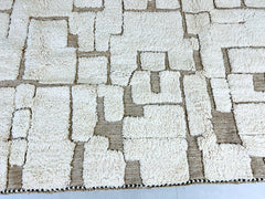 Handmade Moroccan Mrirt Rug - Brown Boujaad Wool Carpet - Custom Berber Area Rug for Living Room