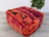 Moroccan Vintage Cushion – Kilim Pouf Cover for Indoor & Outdoor