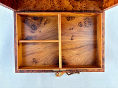 10"×7" Handmade Thuya Burl Wood Jewelry Box – Small Lockable Jewelry Organizer, Decorative Storage Box