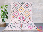 Diamonds Vintage Moroccan Boujaad Rug - Handmade Wool Berber Carpet, Multicolored Bohemian Design, Custom Size for Unique Home Decor