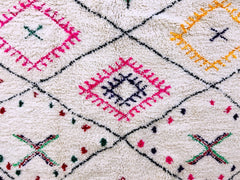 Diamonds Vintage Moroccan Boujaad Rug - Handmade Wool Berber Carpet, Multicolored Bohemian Design, Custom Size for Unique Home Decor