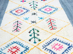 Diamonds Colorful Handmade Moroccan Beni Ourain Rug – Boho Chic & Unique Decor