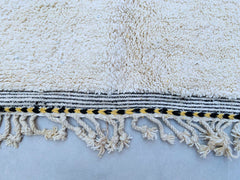 70% OFF** Luxurious Moroccan Berber Beni Ourain Wool Rug in Cream, Handwoven Modern Geometric Area Rug with Tassel Edges, Bohemian Rug, Rugs