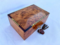 9"×6" Moroccan Thuya wood jewelry round Box, Gift idea,Craft work,Thuya tree,Jewelry Box, Watch Box, Wooden Box, Jewerly Wooden Box, Thuya Box