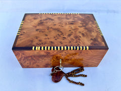 9"×6" Moroccan Thuya wood jewelry round Box, Gift idea,Craft work,Thuya tree,Jewelry Box, Watch Box, Wooden Box, Jewerly Wooden Box, Thuya Box