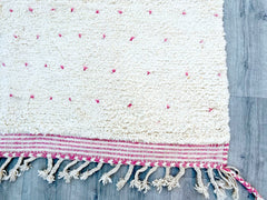 Pink Dotted Moroccan Rug – Custom Handmade Wool Carpet