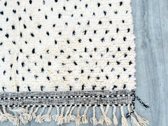 Black Dots White Moroccan Rug, White Beni Ourain Rug, Handwoven Moroccan Rug, Beni Mrirt Rug, Boujaad Rug, White Area Rug, Custom Berber Rug, Area Rug