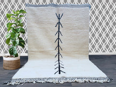 Moroccan Blue rug, White Black rug Authentic Moroccan rug, Berber carpet, Genuine Wool rug, Handmade rug, Beni ourain style