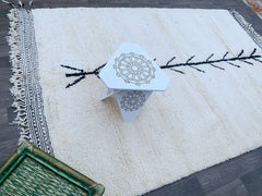 Moroccan Blue rug, White Black rug Authentic Moroccan rug, Berber carpet, Genuine Wool rug, Handmade rug, Beni ourain style