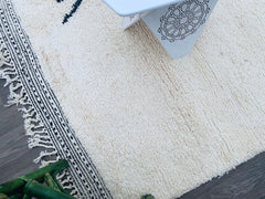 Moroccan Blue rug, White Black rug Authentic Moroccan rug, Berber carpet, Genuine Wool rug, Handmade rug, Beni ourain style