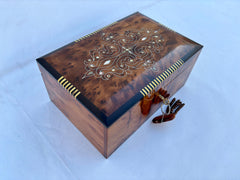 10"×7" Handmade Wooden jewelry Box Burl of moroccan, Thuya Burl Wood, Jewelry Organizer storage wooden box, Secret Keepsake Trinket, PerfectGift