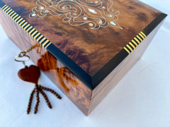 10"×7" Handmade Wooden jewelry Box Burl of moroccan, Thuya Burl Wood, Jewelry Organizer storage wooden box, Secret Keepsake Trinket, PerfectGift