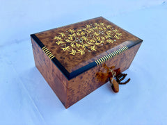 10"×7" Thuya Burl Wood Jewelry Box – Handmade Small Jewelry Organizer, Luxury Decorative Storage Box