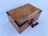 12"×8" Wooden Jewelry Box, Arched Box Shape, Made Of Thuya Burl, Decorated With Lemon Wood, Best Gift, handmade Morocco