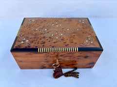 12"×8" Wooden Jewelry Box, Arched Box Shape, Made Of Thuya Burl, Decorated With Lemon Wood, Best Gift, handmade Morocco