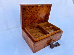 12"×8" Wooden Jewelry Box, Arched Box Shape, Made Of Thuya Burl, Decorated With Lemon Wood, Best Gift, handmade Morocco