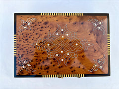 12"×8" Wooden Jewelry Box, Arched Box Shape, Made Of Thuya Burl, Decorated With Lemon Wood, Best Gift, handmade Morocco