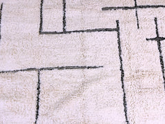 Luxurious Beni Ourain Rug - Handmade Moroccan Wool Rug - Cream & Black Tribal Design - Custom Area Rug for Modern Homes