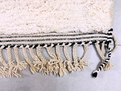 Luxurious Beni Ourain Rug - Handmade Moroccan Wool Rug - Cream & Black Tribal Design - Custom Area Rug for Modern Homes