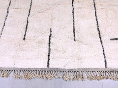 Luxurious Beni Ourain Rug - Handmade Moroccan Wool Rug - Cream & Black Tribal Design - Custom Area Rug for Modern Homes
