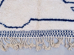 Exclusive Beni Ourain Rug - Handwoven Moroccan Wool Rug, Cream & Orange Custom Size, Tribal Berber Carpet for Modern Homes