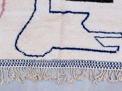 Exclusive Beni Ourain Rug - Handwoven Moroccan Wool Rug, Cream & Orange Custom Size, Tribal Berber Carpet for Modern Homes