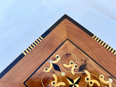 10"x7" Moroccan Thuya Wood Round Jewelry Box – Handmade Decorative Storage Organizer, Unique Wedding or Anniversary Gift