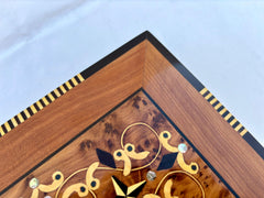 10"x7" Moroccan Thuya Wood Round Jewelry Box – Handmade Decorative Storage Organizer, Unique Wedding or Anniversary Gift