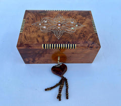 8"×5" Thuya Box,Handmade Jewelry Box,Antique Wooden Box,Wooden Box,Wooden Treasure Box,Engraved Jewerly Box,Moroccan Wood Box,Unique Jewerly Box