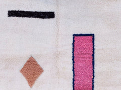 Personalized Moroccan Rug - Handmade Mrirt Wool Carpet - Pink Boujaad Berber Rug - Custom Boho Decor