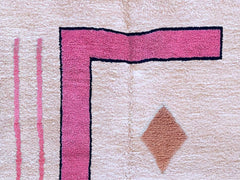 Personalized Moroccan Rug - Handmade Mrirt Wool Carpet - Pink Boujaad Berber Rug - Custom Boho Decor