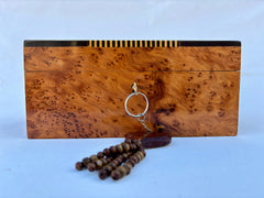 9"×6" Handmade Moroccan Thuya Burl Wood Jewelry Box – Luxury Lockable Keepsake Organizer, Custom Engraved Gift Idea