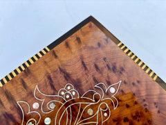 9"×6" Handmade Moroccan Thuya Burl Wood Jewelry Box – Luxury Lockable Keepsake Organizer, Custom Engraved Gift Idea