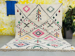 Diamonds Authentic Boho Berber Colorful Rug, Handmade Rug Size, Boujaad Carpet Bazaar, Custom Rug Bedroom Aes, Bohemian Rug 7x10, Housewarming Gift