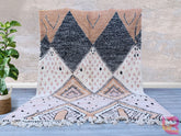 Luxury Moroccan Berber Rug - Pink Beni Ourain Wool Carpet - Handmade Custom Area Rug for Living Room