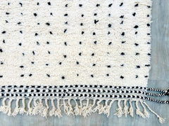 Black Polka Dots Beni Ourain Moroccan Rug with Black Dots – Luxurious & Customizable