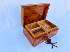 12"x8" Moroccan Thuya wood jewellery Box inlaid with mother of pearl,walnut wood diamond,gift wooden box with key lock, engraved Custom Jewelry Box
