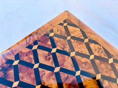 12"x8" Moroccan Thuya wood jewellery Box inlaid with mother of pearl,walnut wood diamond,gift wooden box with key lock, engraved Custom Jewelry Box