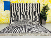 Striped Handmade Moroccan Ivory Wool Rug - Solid White Beni Ourain Berber Shaggy Rug - Custom Hygge Plain Cream Area Rug - Eco-friendly neutral rug