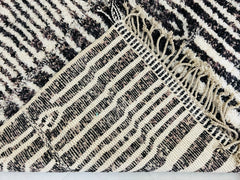 Striped Handmade Moroccan Ivory Wool Rug - Solid White Beni Ourain Berber Shaggy Rug - Custom Hygge Plain Cream Area Rug - Eco-friendly neutral rug