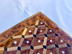 12"×8" CRAVED WOOD CHEST, Vintage Wooden Trunk, Large Storage Chest, Moroccan Handicraft Trunk, Berber Design To Rich Your Home Decor