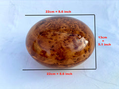 9"x9" Elegant Thuya Wood Jewelry Box – Handmade Moroccan Pebble Box, Unique Trinket Storage, Best Gift for Her