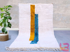 Handmade Beni Ourain Rug - Minimalist Wool Carpet - Custom Moroccan Berber Area Rug - Boho Living Room Decor