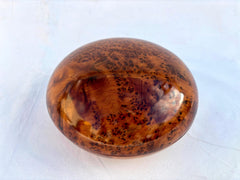 9"x9" Moroccan Thuya Burl Wooden Box – Handmade Round Jewelry Organizer, Decorative Desk Accessory, Best Gift for Her