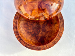 9"x9" Moroccan Thuya Burl Wooden Box – Handmade Round Jewelry Organizer, Decorative Desk Accessory, Best Gift for Her
