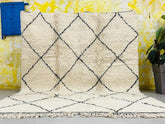 Diamonds Boujaad Rug - Handmade Moroccan Wool Carpet - Custom Berber Area Rug - Bohemian Living Room Decor